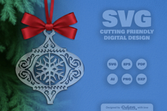 Snowflake Arabesque Ornament Christmas Lasercut Product Image 1