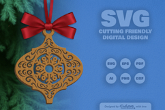 Snowflake Arabesque Ornament Christmas Lasercut Product Image 3