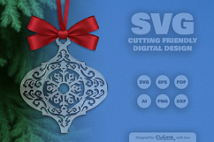 Snowflake Arabesque Ornament Christmas Lasercut Product Image 1