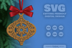 Snowflake Arabesque Ornament Christmas Lasercut Product Image 1