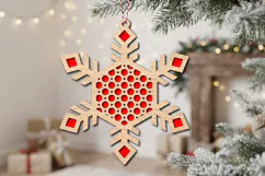 Snowflake Bauble Laser Cut Wood File, Christmas Ornament SVG Product Image 2