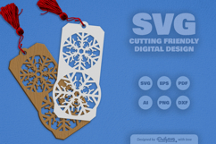 Snowflake Bookmark SVG Product Image 1