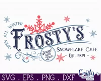 Frosty's Snowflake Cafe, Vintage Christmas Farmhouse Svg Product Image 2