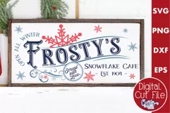 Frosty's Snowflake Cafe, Vintage Christmas Farmhouse Svg Product Image 1