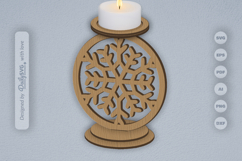 Snowflake Candle Holder SVG Product Image 1