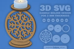 Snowflake Candle Holder SVG Product Image 2