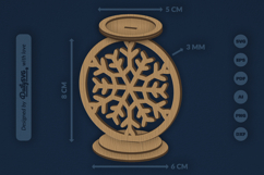 Snowflake Candle Holder SVG Product Image 3