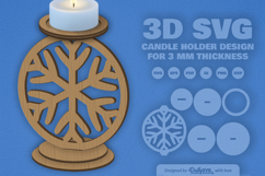 Snowflake Candle Holder SVG Product Image 3