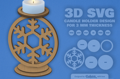 Snowflake Candle Holder SVG Product Image 2