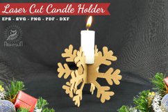 Snowflake Candle Holder Laser Cut SVG Product Image 1