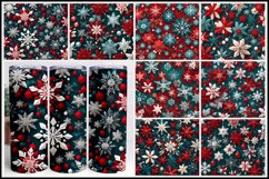 Snowflake Christmas 3D Sublimation Tumbler Wrap Product Image 1