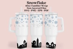 snowflake christmas 40oz quencher tumbler sublimation full wrap high resolution transparant background