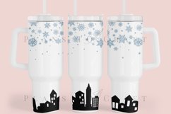 snowflake christmas 40oz quencher tumbler sublimation full wrap high resolution transparant background