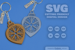 Snowflake Christmas Bauble Laser Cut Product Image 2
