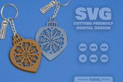 Snowflake Christmas Bauble Laser Cut Product Image 2