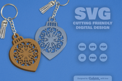 Snowflake Christmas Bauble Laser Cut Product Image 2