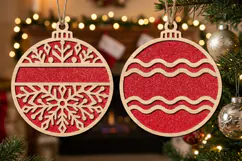 Snowflake Christmas Bauble SVG Laser Cut File For Crafters Product Image 1
