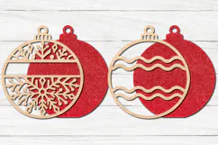 Snowflake Christmas Bauble SVG Laser Cut File For Crafters Product Image 2