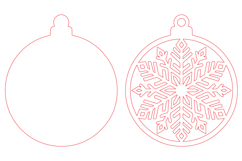 Snowflake Christmas Ornament Laser Cut Design Product Image 2