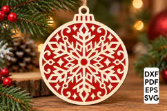 Snowflake Christmas Ornament Laser Cut SVG Product Image 1