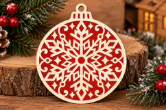 Snowflake Christmas Ornament Laser Cut SVG Product Image 2