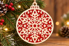 Snowflake Christmas Ornament Laser Cut SVG Product Image 3