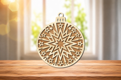 Snowflake Christmas Ornament Laser Cut SVG Product Image 1