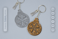 Snowflake Christmas Round Bauble Laser Cut Product Image 1
