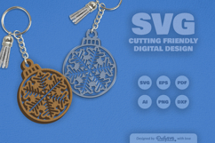 Snowflake Christmas Round Bauble Laser Cut Product Image 2