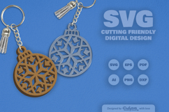 Snowflake Christmas Round Bauble Laser Cut Product Image 1