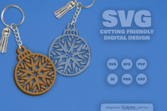 Snowflake Christmas Round Bauble Laser Cut Product Image 1
