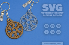 Snowflake Christmas Round Bauble Laser Cut Product Image 2