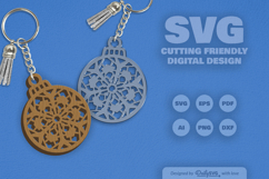 Snowflake Christmas Round Bauble Laser Cut Product Image 2