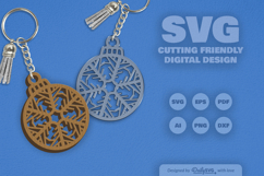 Snowflake Christmas Round Bauble Laser Cut Product Image 2
