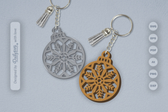Snowflake Christmas Round Bauble Laser Cut Product Image 2