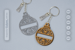 Snowflake Christmas Split Bauble Laser Cut Product Image 1