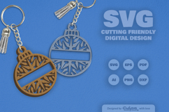 Snowflake Christmas Split Bauble Laser Cut Product Image 1