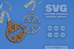 Snowflake Christmas Split Bauble Laser Cut Product Image 2