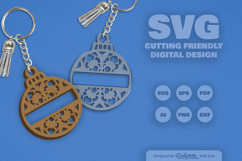 Snowflake Christmas Split Bauble Laser Cut Product Image 2