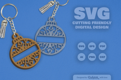 Snowflake Christmas Split Bauble Laser Cut Product Image 1