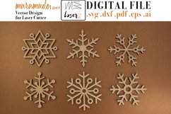 Christmas Snowflake Coasters for Laser Cutter - 6 Variations Product Image 1
