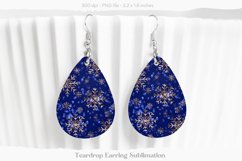 Snowflake Earrings Sublimation | Winter Teardrop Earrings