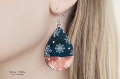 Snowflake Earrings Sublimation  Winter Teardrop Earrings 