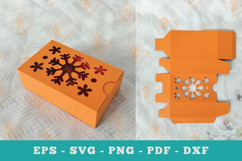 Snowflake Gift Box Papercut Craft SVG Product Image 1