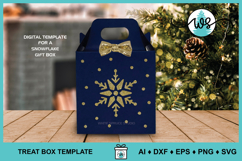 Snowflake Gift Treat Box Template, Christmas Paper Gift Box Product Image 2