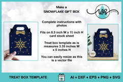 Snowflake Gift Treat Box Template, Christmas Paper Gift Box Product Image 3
