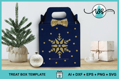 Snowflake Gift Treat Box Template, Christmas Paper Gift Box Product Image 4