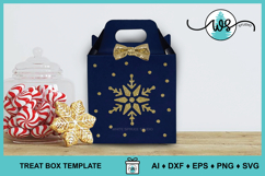 Snowflake Gift Treat Box Template, Christmas Paper Gift Box Product Image 5