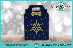 Snowflake Gift Treat Box Template, Christmas Paper Gift Box Product Image 8