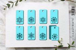 Snowflake Gift Tags SVG Cut Files | Christmas Gift Tags SVG Product Image 1